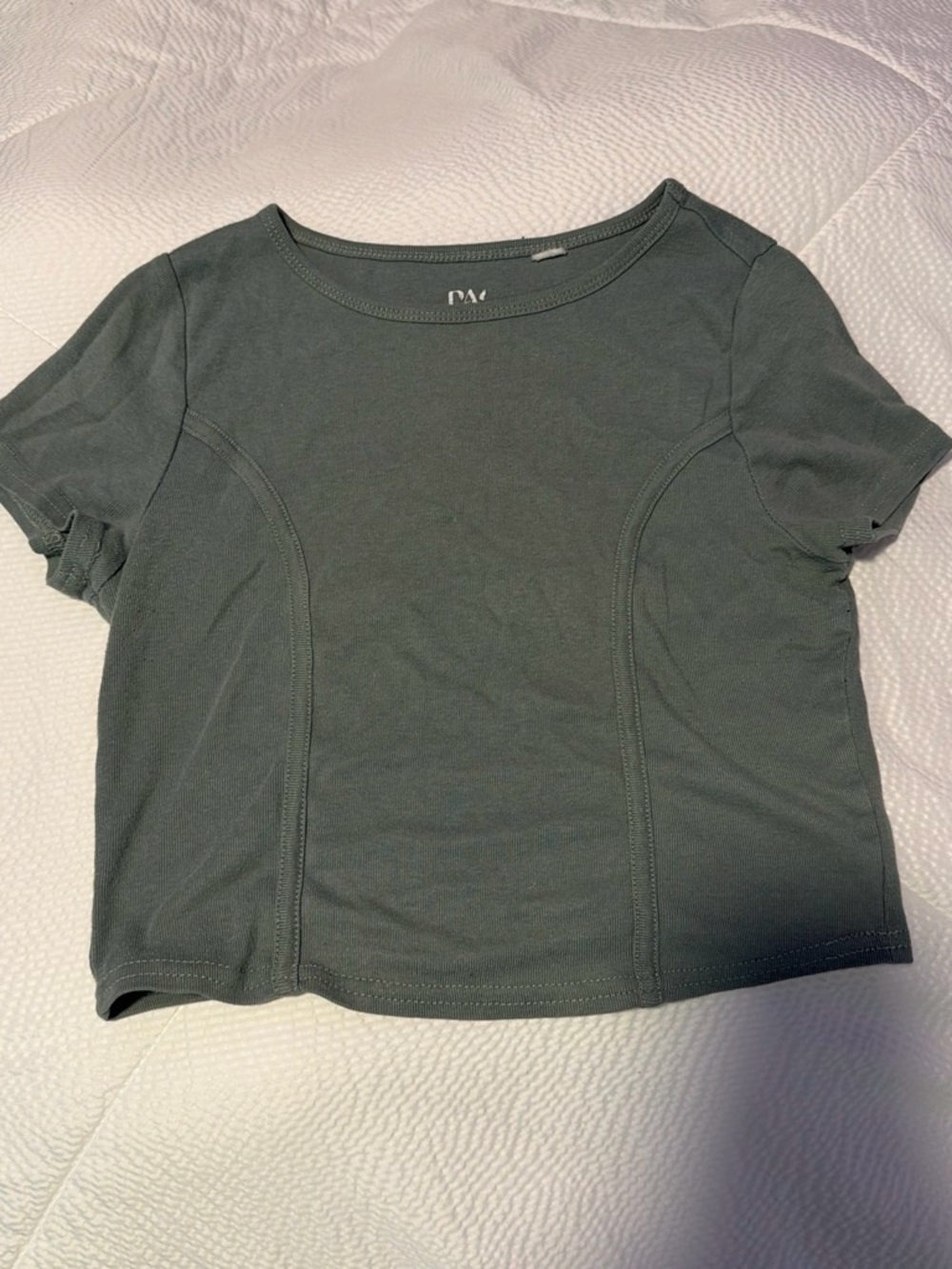 PacSun Olive Green Scoop Neck Crop Tee